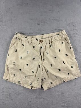 Chubbies Mens Medium 5.5 Inseam Khaki Tan Soldier Print Shorts Elastic Waist